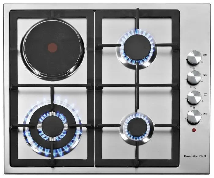 Baumatic Газовая Варочная Поверхность Серебристый