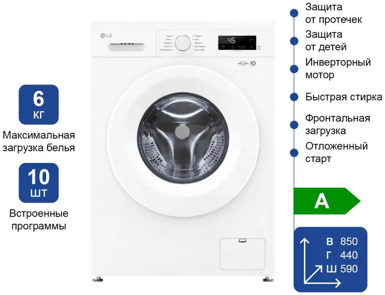 LG Стиральная машина с функцией быстрой стирки